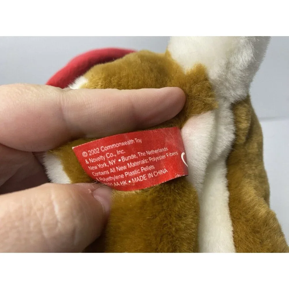 Commonwealth 2002 Saint Bernard Christmas Dog 8” Plush Stuffed‎ Animal Holiday